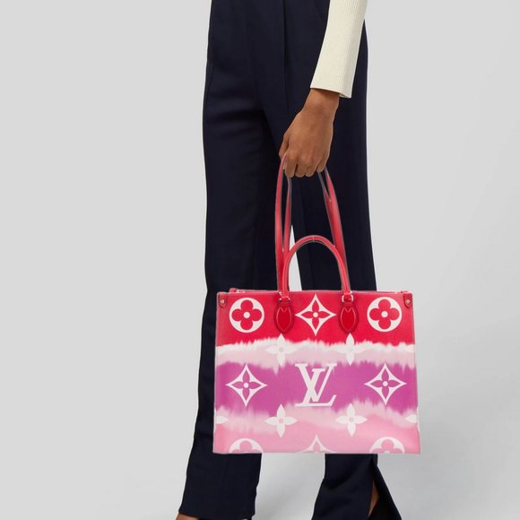 Auc Louis Vuitton Monogram Giant Escale OnTheGo GM 2WAY Bag Rouge SD0290 - Picture 15 of 15